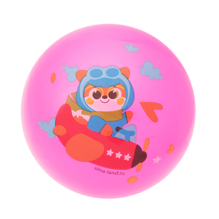 Мяч детский Тигренок в самолете, 22 см, 70 гр, цвета микс