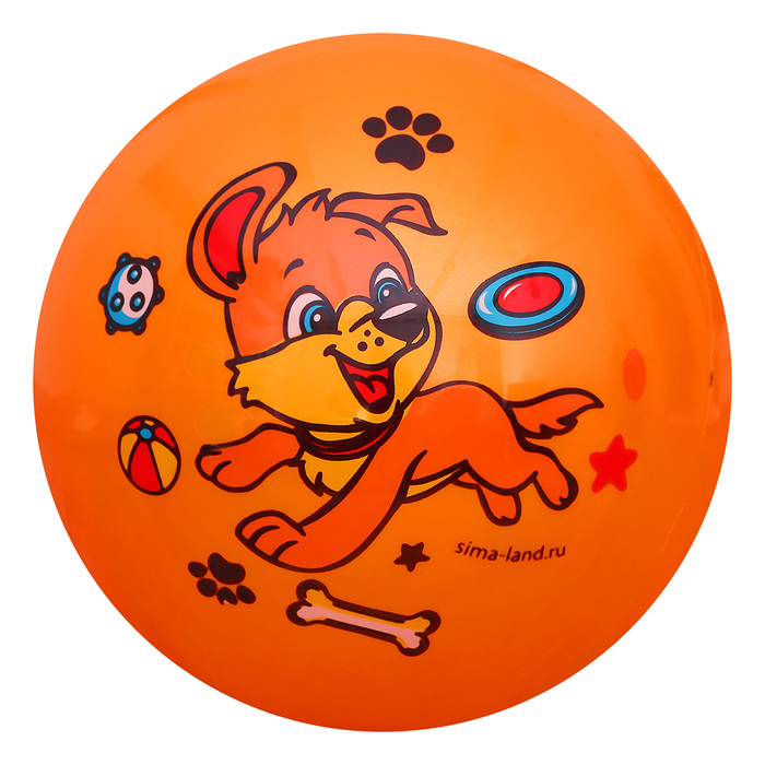 Мяч детский Собачка, 22 см, 70 гр, цвета микс