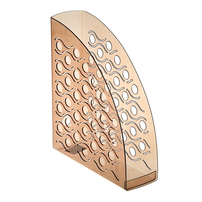 Лоток для бумаг вертикальный "Вега", тонированный коричневый