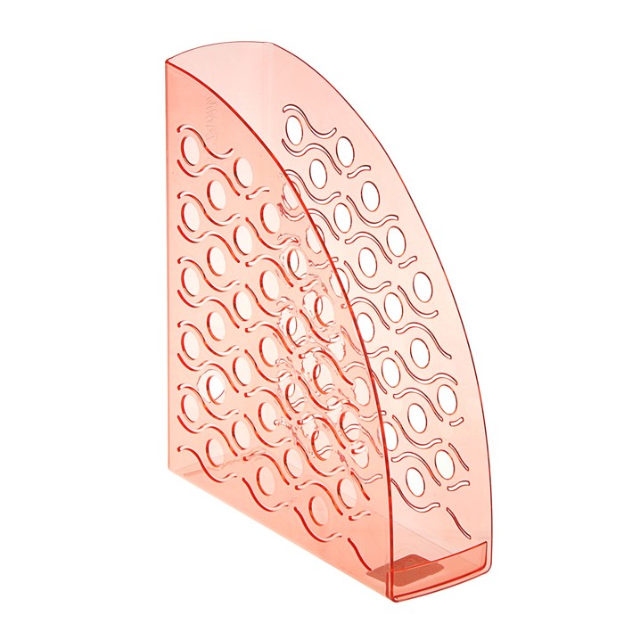 Лоток для бумаг вертикальный "Вега", тонированный розовый CARAMEL
