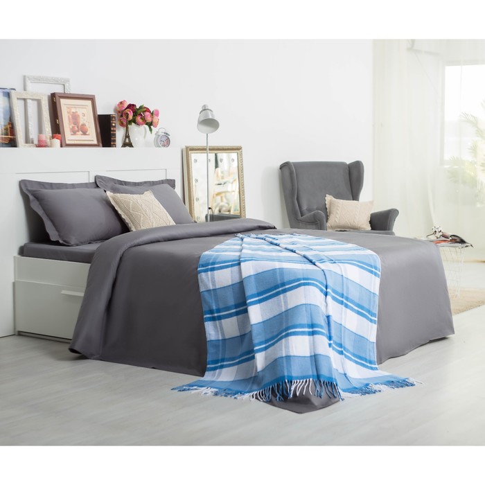 Плед хлопковый "Клетка", 170х200 см, 450 гр/м2, 100% хлопок (рис. Б3)