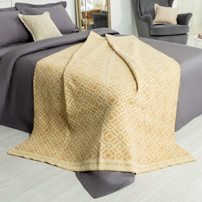 Одеяло шерстяное, 170х205 см, рис. 6, 550 гр/м2, 85% шерсть 15% ПЭ