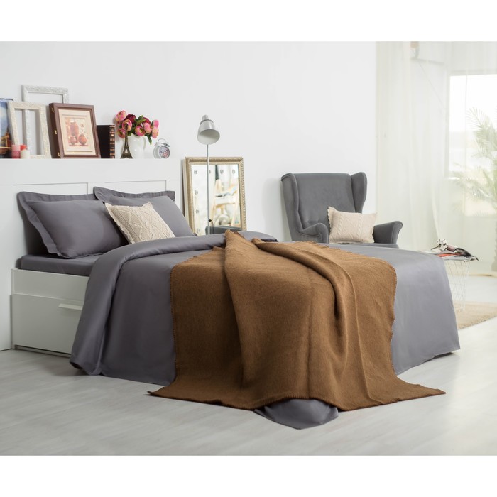 Одеяло верблюжья шерсть 170х200 см, рис ОВ4, 550 гр/м2, 80% шерсть 8%ПАН 12% хлопок