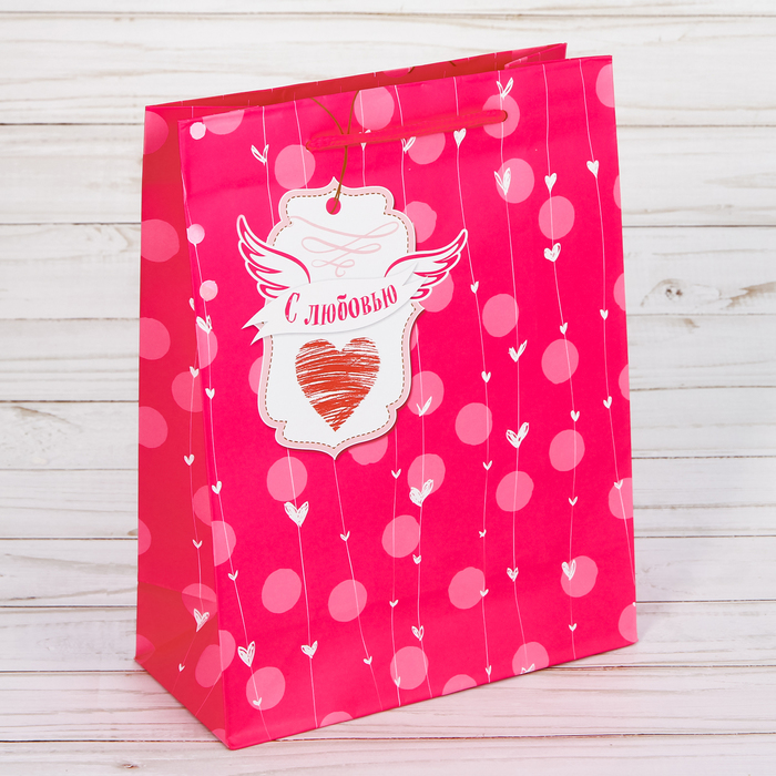 Пакет ламинированный вертикальный «С Любовью», MS 18 × 23 × 8 см