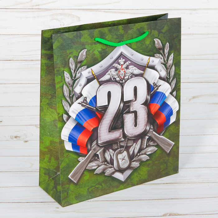 Пакет ламинированный вертикальный «Настоящий Защитник!», ML 23 × 27 × 8 см