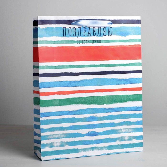 Пакет ламинированный вертикальный «Поздравляю от всей души», L 40 × 31 × 9 см