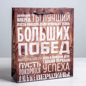 Пакет подарочный ламинированный вертикальный, упаковка, «Больших побед», S 12 х 15 х 5,5 см