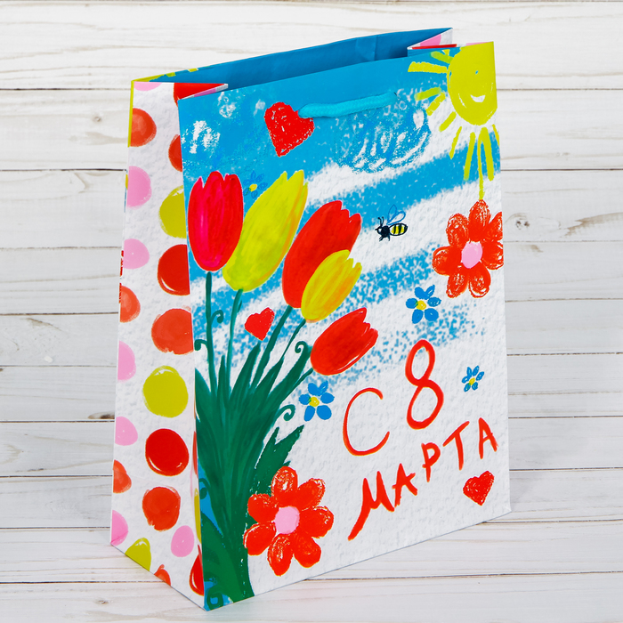 Пакет ламинированный вертикальный «Поздравляю!», MS 18 × 23 × 8 см