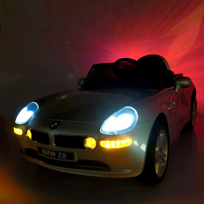 Электромобиль BMW Z8, EVA колёса, кожаное сидение, цвет серебристый глянец