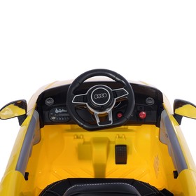 Электромобиль AUDI TT RS, окраска желтый, EVA колеса, кожаное сидение от Сима-ленд