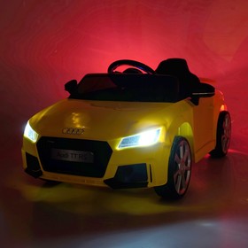 Электромобиль AUDI TT RS, окраска желтый, EVA колеса, кожаное сидение от Сима-ленд