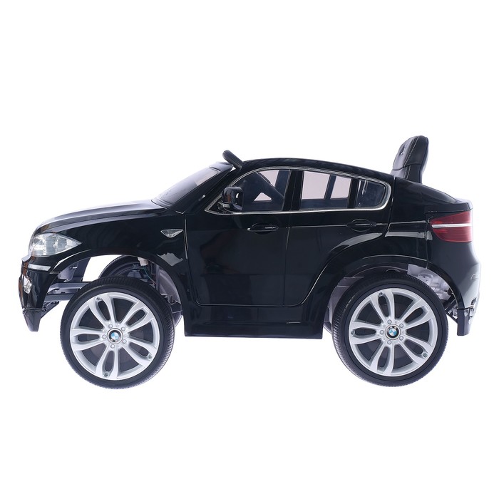 Электромобиль BMW X6, EVA колёса, кожаное сидение, цвет чёрный глянец