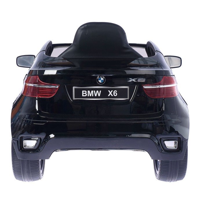 Электромобиль BMW X6, EVA колёса, кожаное сидение, цвет чёрный глянец