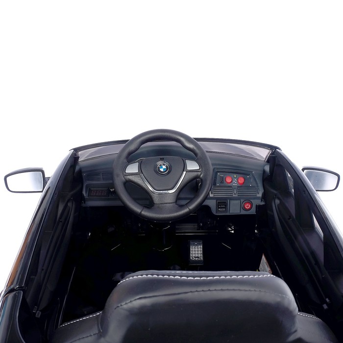 Электромобиль BMW X6, EVA колёса, кожаное сидение, цвет чёрный глянец