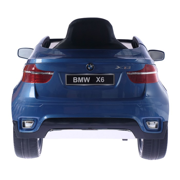 Электромобиль BMW X6, EVA колёса, кожаное сидение, цвет голубой глянец