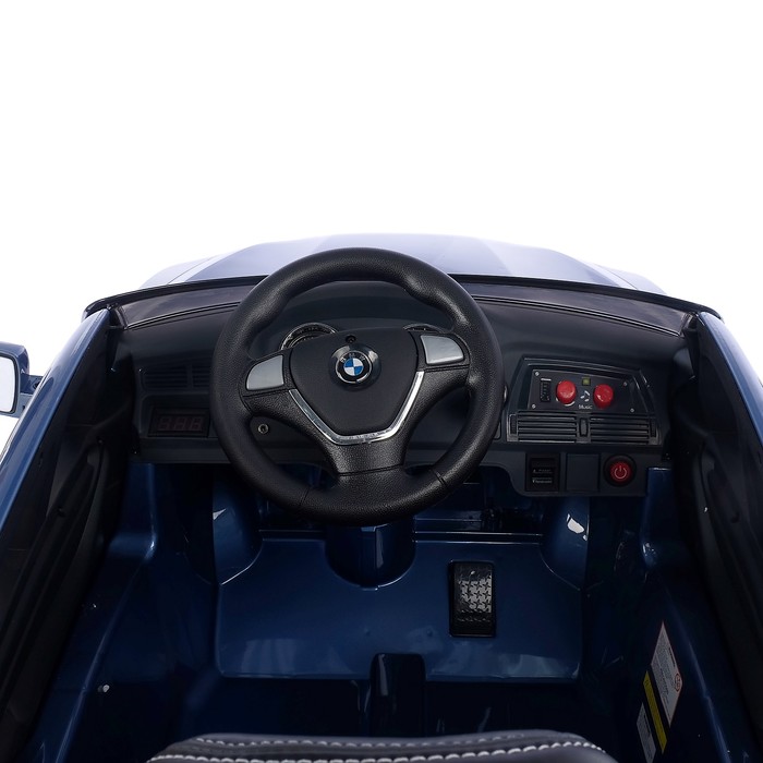 Электромобиль BMW X6, EVA колёса, кожаное сидение, цвет голубой глянец