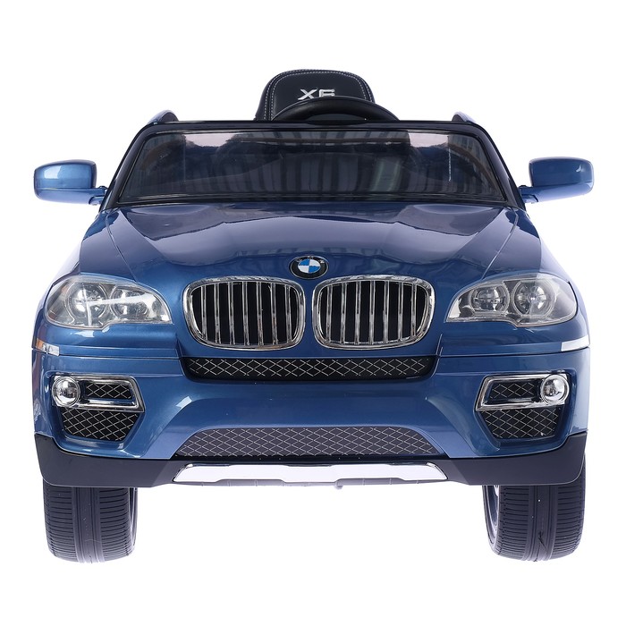 Электромобиль BMW X6, EVA колёса, кожаное сидение, цвет голубой глянец