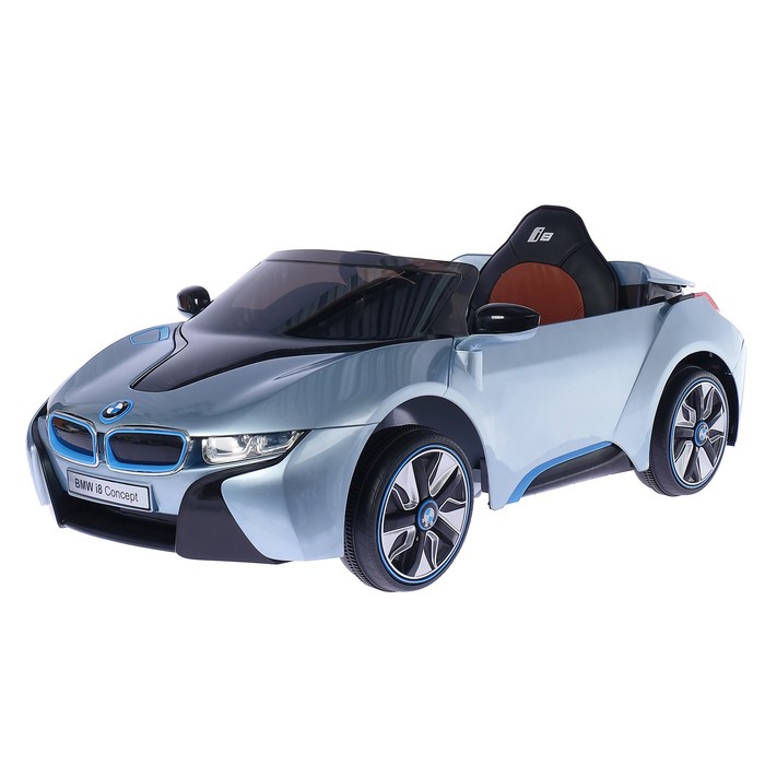 Электромобиль BMW i8, кожаное сидение, цвет голубой глянец