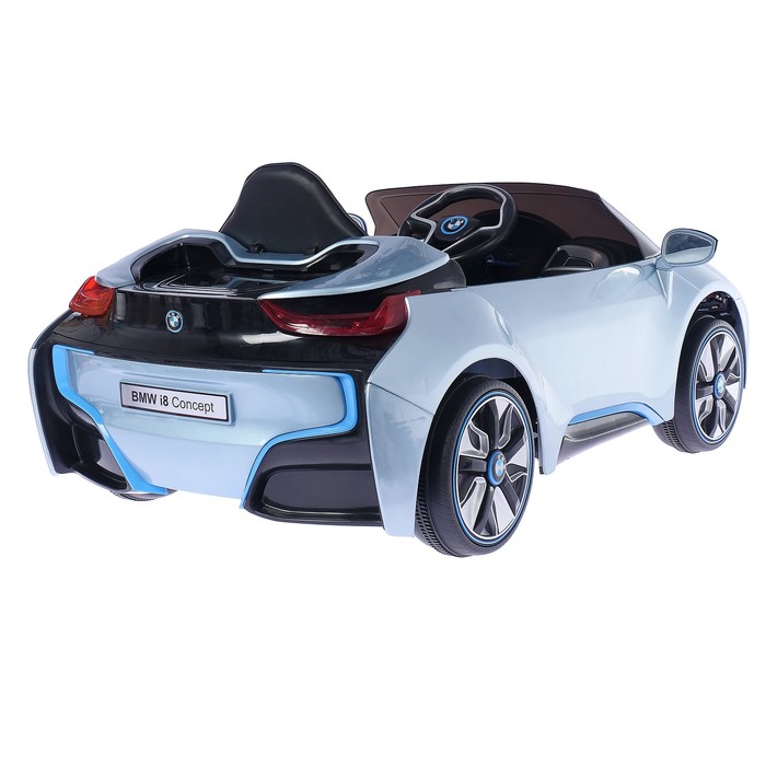 Электромобиль BMW i8, кожаное сидение, цвет голубой глянец