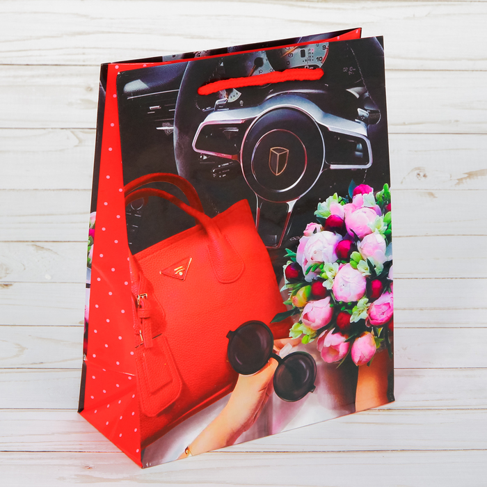 Пакет ламинированный вертикальный «С любовью», MS 18 × 23 × 8 см