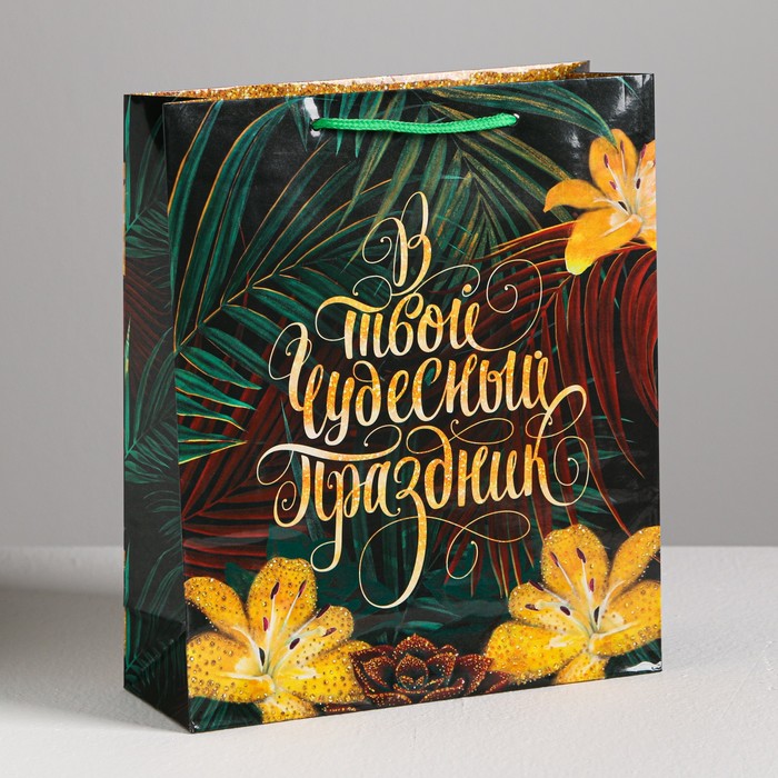 Пакет ламинированный вертикальный «В твой чудесный праздник», ML 23 × 27 × 8 см