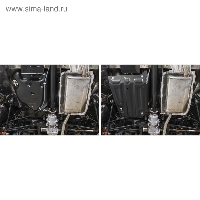 

Защита топливного бака Rival для Nissan Terrano III 4WD 2014-2017 2017-н.в./Renault Arkana 4WD 2019-н.в./Duster 4WD 2010-2015 2015-н.в./Kaptur 4WD 2016-2020, сталь 1.8 мм, с крепежом, 111.4718.1