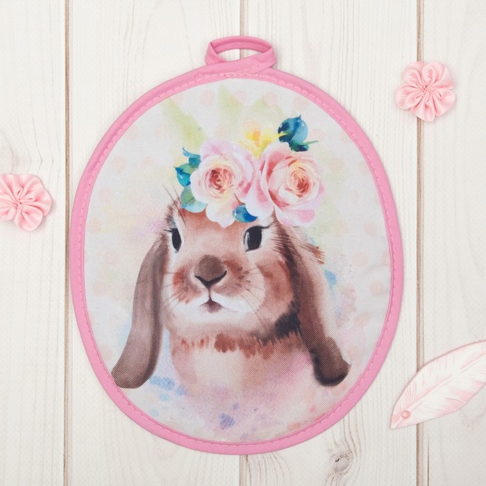 Прихватка "Доляна" Зайчик, 20 х 17 см, 35% х/л, 65% п/э, ватин 250г/м2