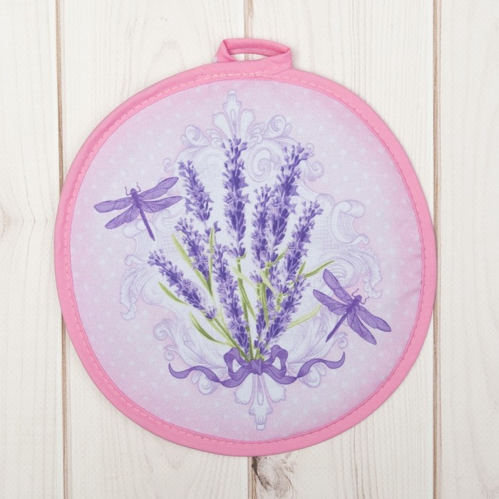 Прихватка "Доляна" Лаванда, 20 х 20 см, 35% х/л, 65% п/э, ватин 250г/м2