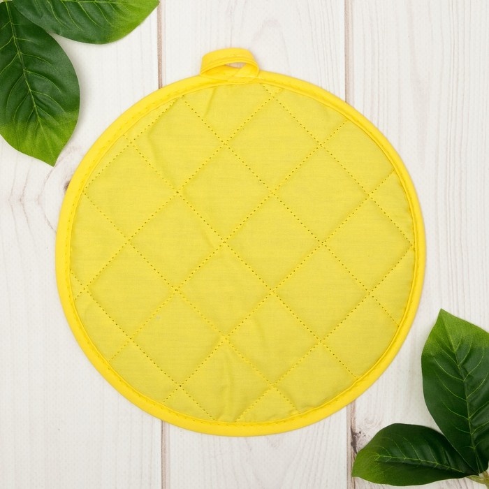 Прихватка "Доляна" Лимон, 20 х 20 см, 35% х/л, 65% п/э, ватин 250г/м2