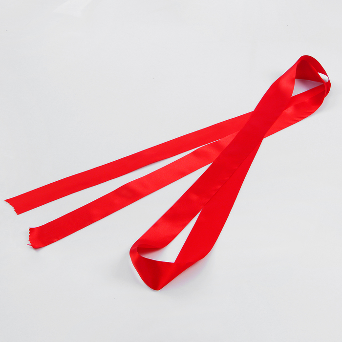 Лента атласная, ширина 5 см, красная, 3 м