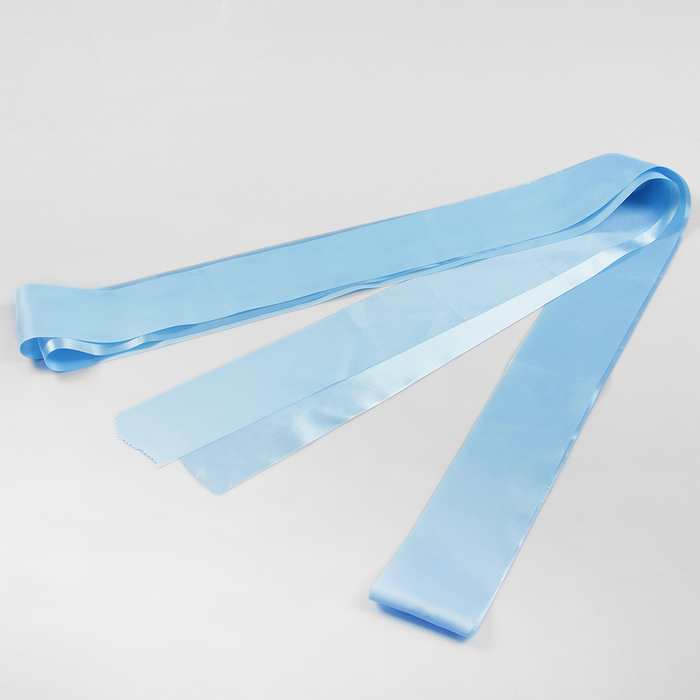 Лента атласная, ширина 10 см, голубая, 5 м