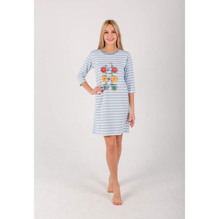 Сорочка женская "Fruity bike" 569 цвет голубой, р-р 56