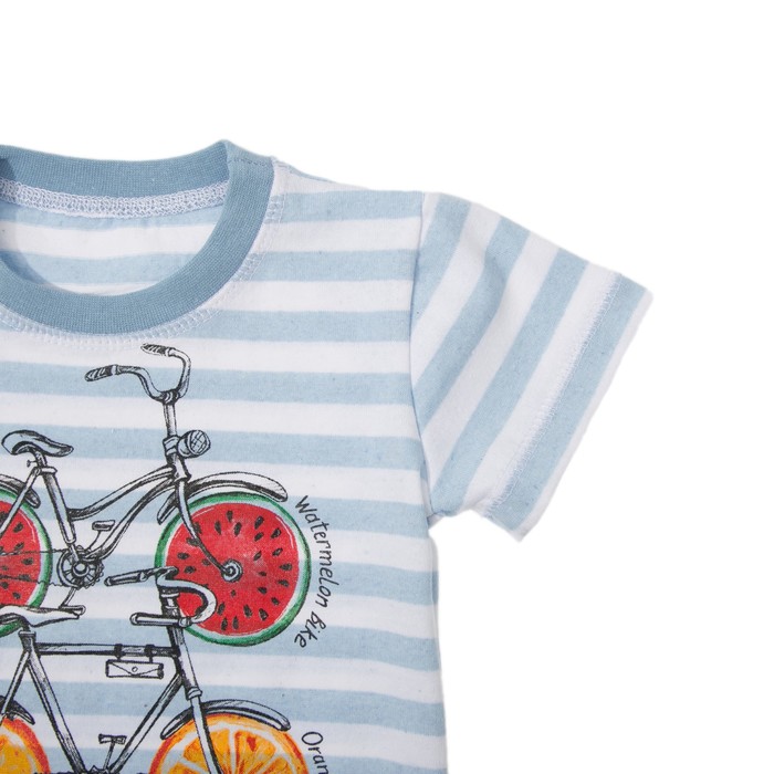 Комплект для девочки (футболка, бриджи) "Fruity bike" 6211 цвет голубой, р-р 40