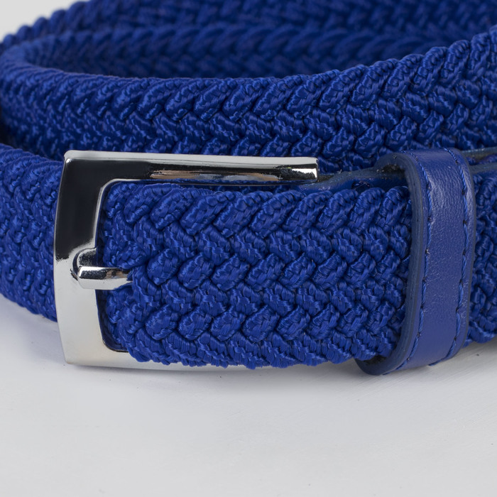 Ремень детский, резинка, пряжка металл, ширина - 3 см, цвет ярко-синий