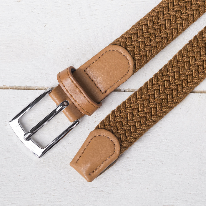 Ремень детский, резинка, пряжка металл, ширина - 3 см, цвет рыжий