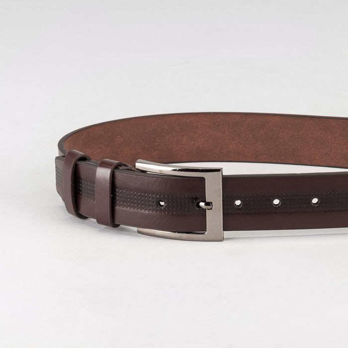 Ремень мужской "Великан", винт, пряжка тёмный металл, ширина - 4см, длина от 140см, цвет коричневый