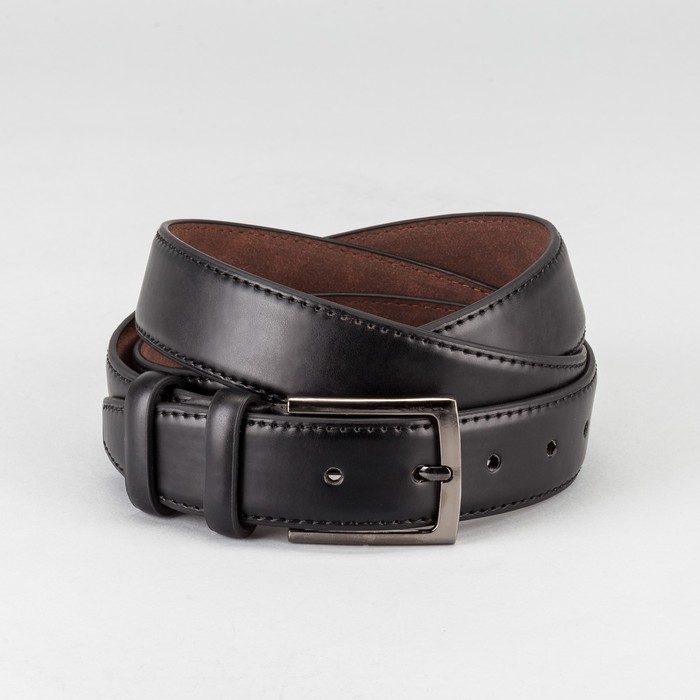 Ремень мужской "Великан", винт, пряжка под металл, ширина - 3,5см, длина от 140см, цвет чёрный