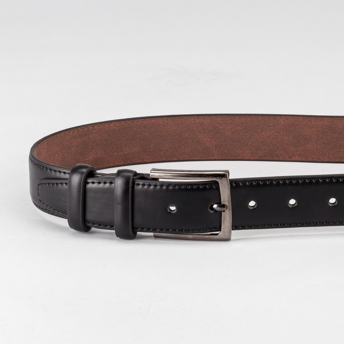 Ремень мужской "Великан", винт, пряжка под металл, ширина - 3,5см, длина от 140см, цвет чёрный