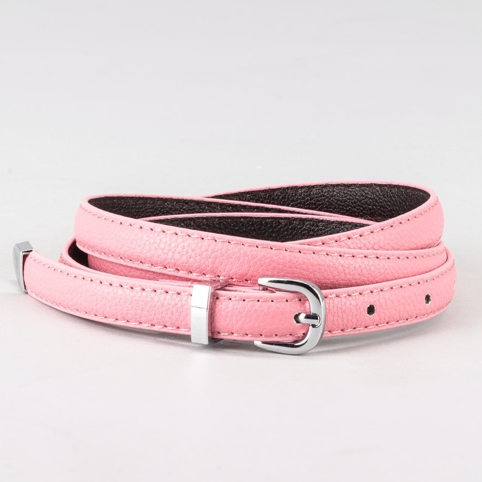 Ремень женский "Великан", пряжка и хомут под металл, ширина - 1см, длина от 110см, цвет розовый