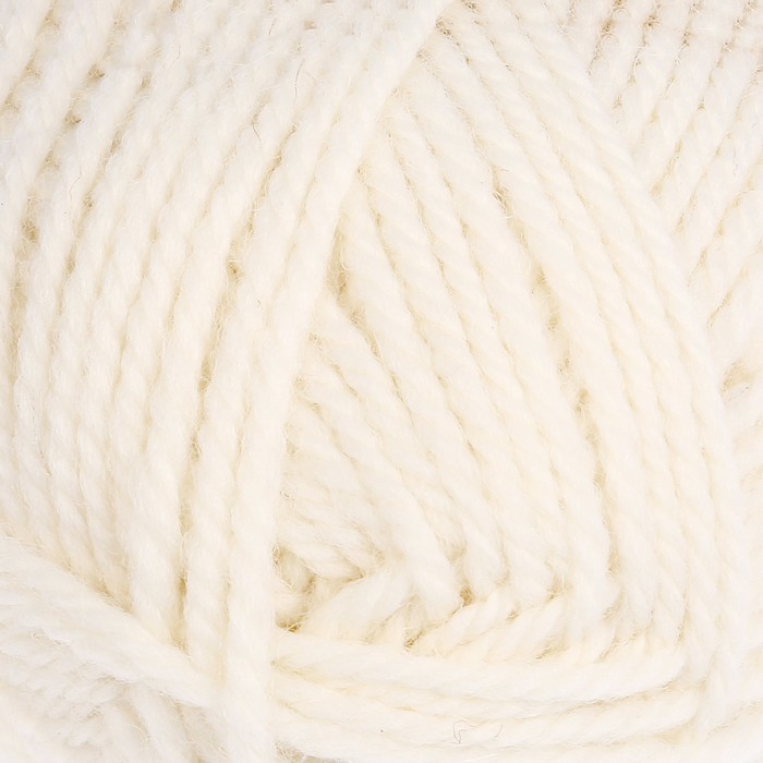 Пряжа "Пышка" 100% импортная п/т шерсть 3-х нит. 110м/100гр (205 белый)
