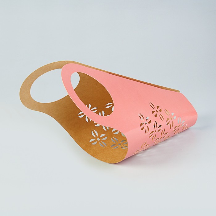 Пакет для цветов с вырубкой "Кувшин", розовый, 37 х 18 см