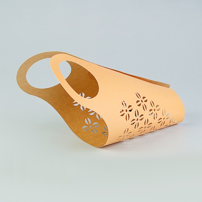 Пакет для цветов с вырубкой "Кувшин", оранжевый, 37 х 18 см