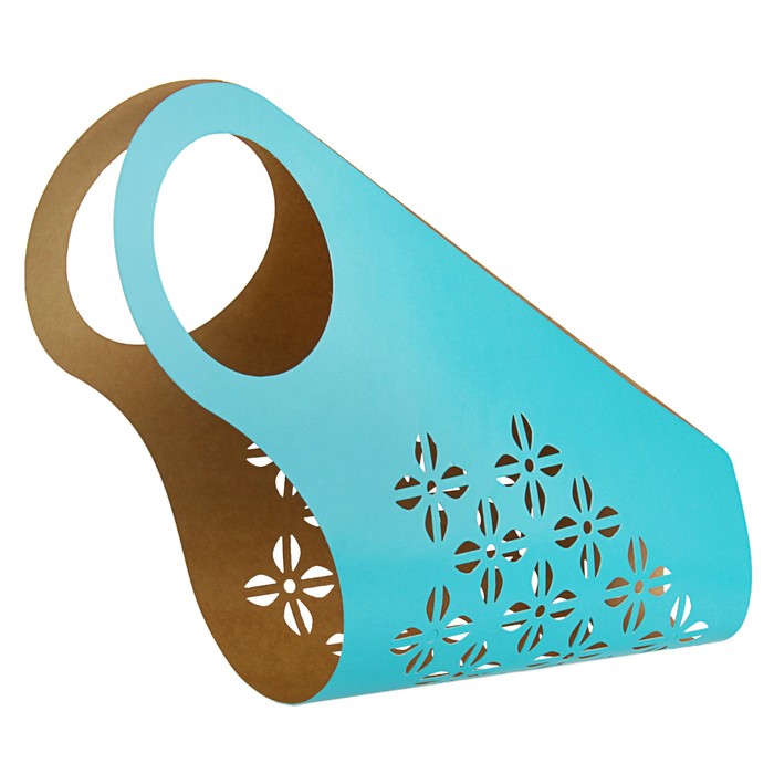 Пакет для цветов с вырубкой "Кувшин", мятный, 37 х 18 см