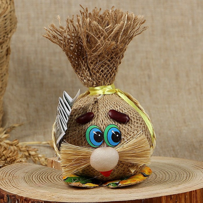 Оберег «Домовёнок Усатик», денежный, микс