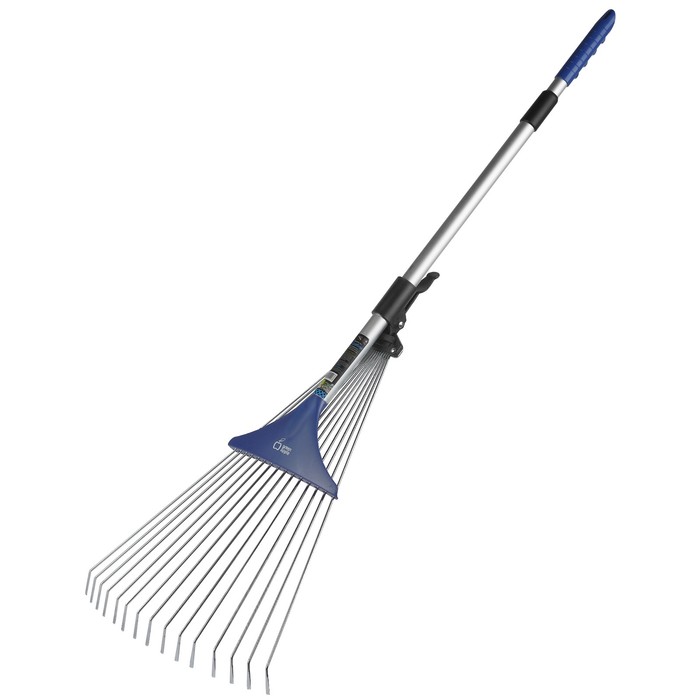 Грабли веерные, 15 зубцов, металлически, металлический черенок