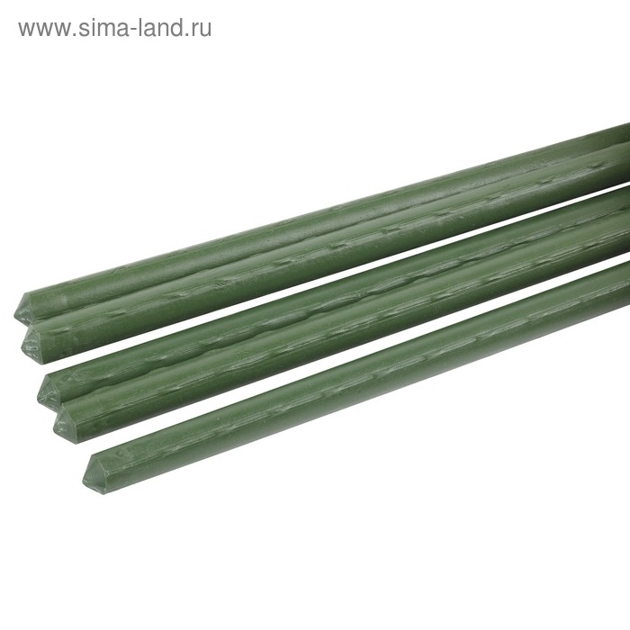 фото Колышек для подвязки растений, h = 150 см, d = 0,8 см, набор 5 шт., металл в пластике green apple