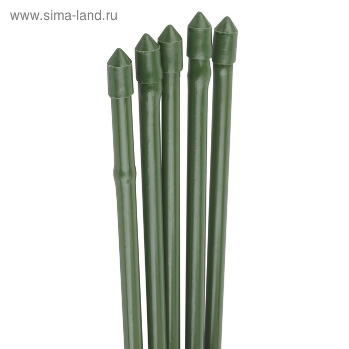 фото Колышек для подвязки растений, h = 180 см, d = 0.8 см, набор 5 шт., металл в пластике, «бамбук» green apple
