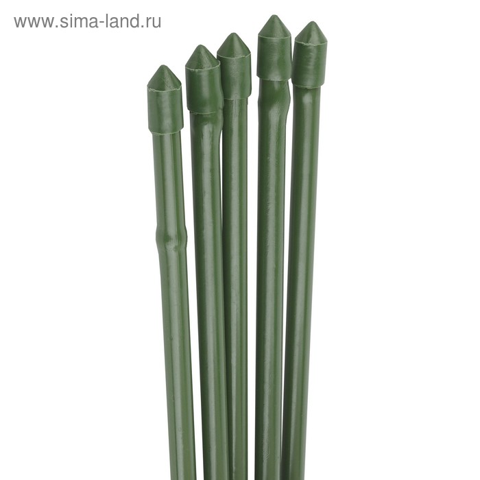фото Колышек для подвязки растений, h = 75 см, d = 1,1 см, набор 5 шт., металл в пластике, «бамбук» green apple