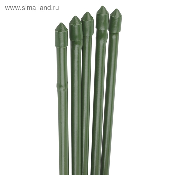 фото Колышек для подвязки растений, h = 90 см, d = 1.1 см, набор 5 шт., металл в пластике, «бамбук» green apple