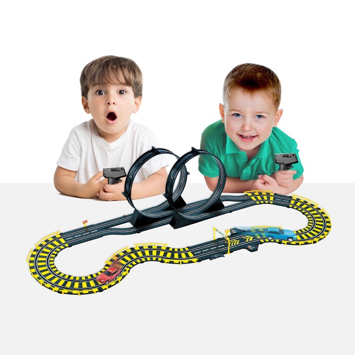 Автотрек "Мёртвая петля", работает от сети, 2 машины, длина трассы 517 см